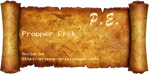 Propper Erik névjegykártya